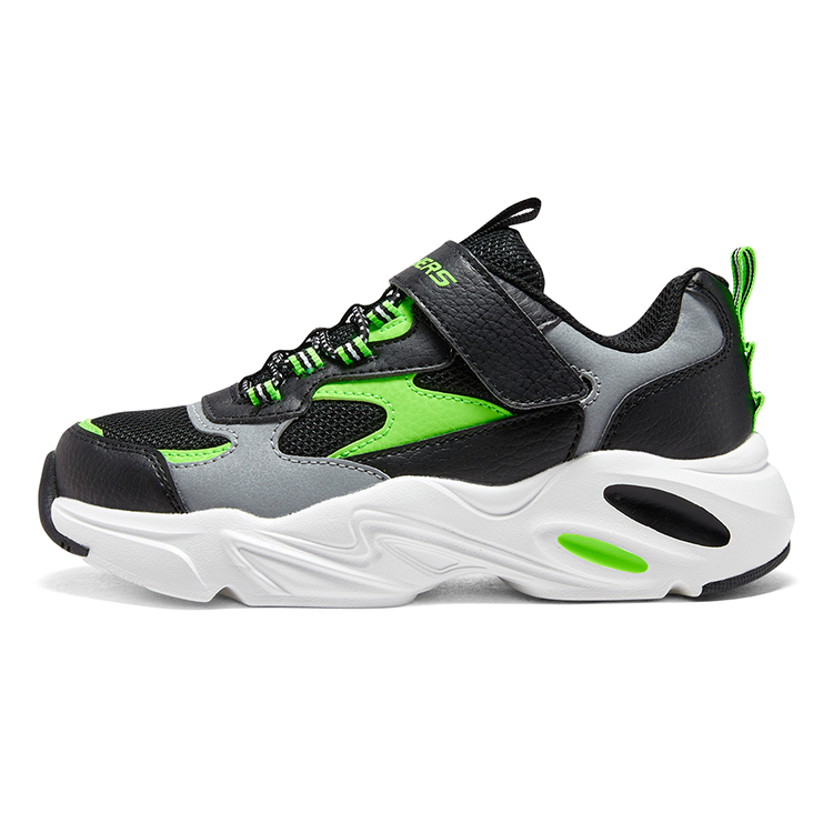 

Низкие детские повседневные кроссовки Black Green Kids' Skechers