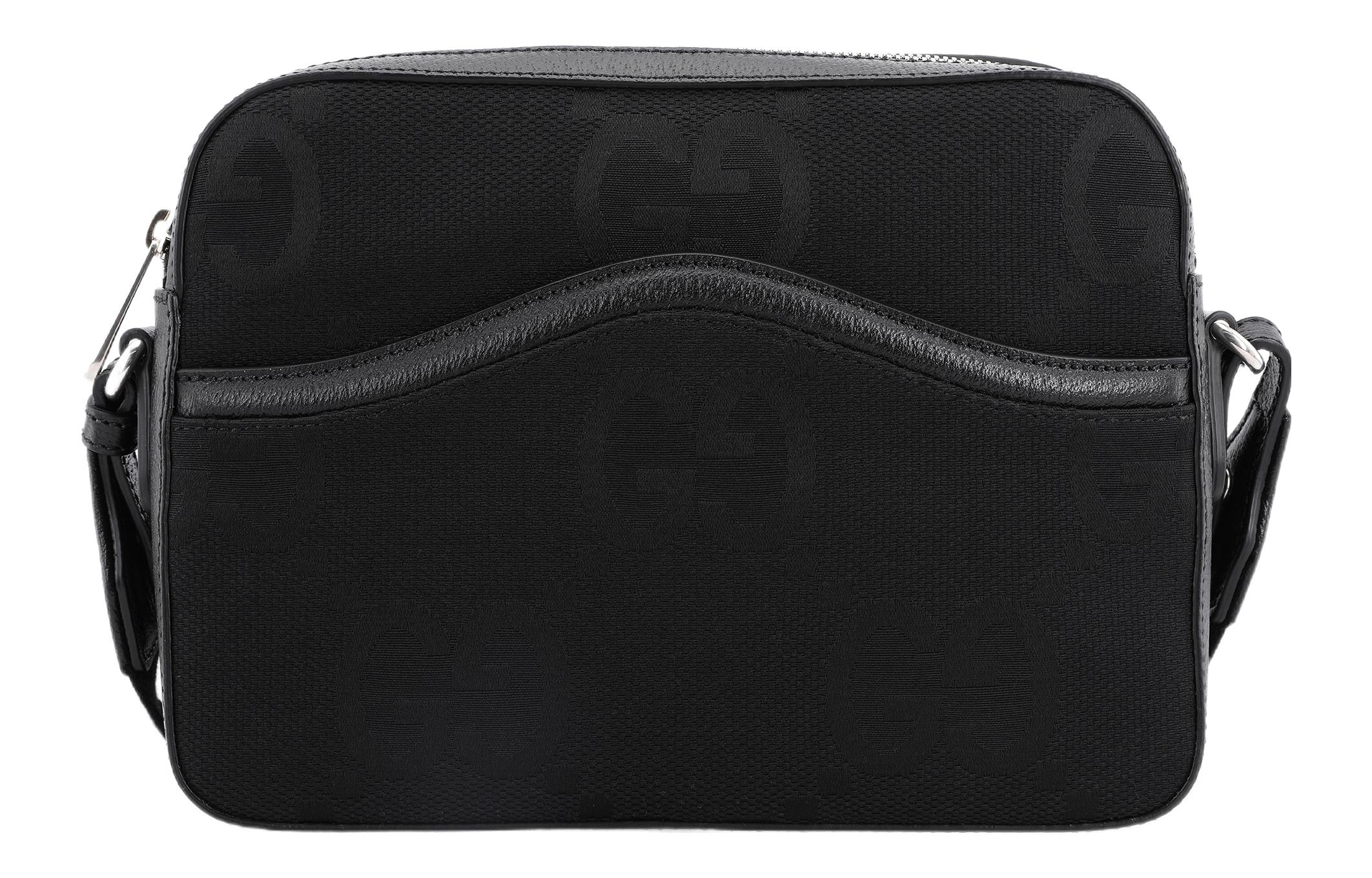 

Сумка из холста с кожаными вставками, мессенджер, через плечо, кроссбоди мужская черная GUCCI