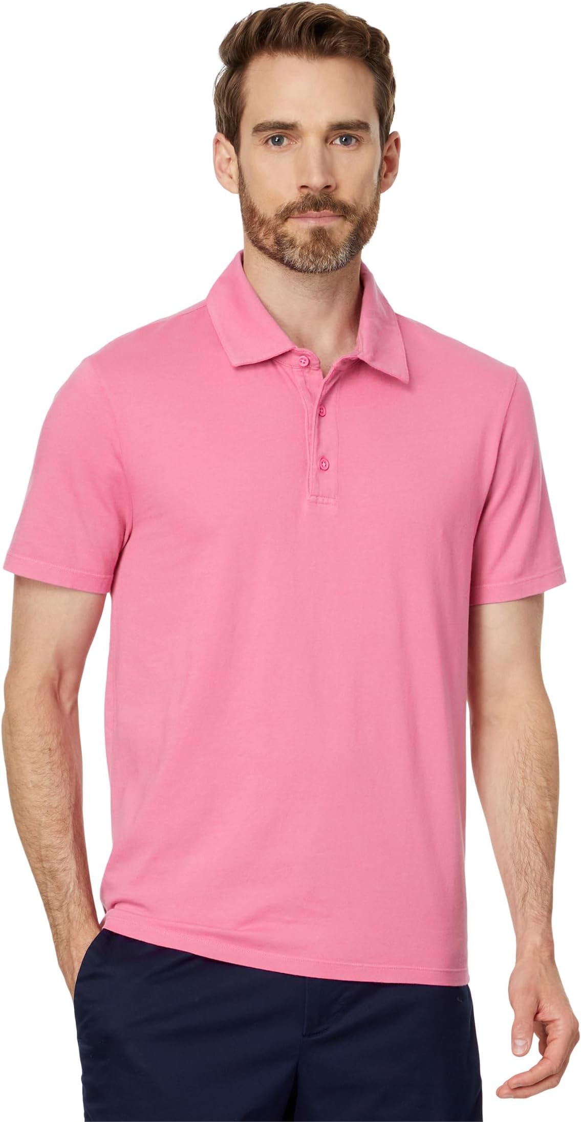 

Поло Vince Garment Dye Short Sleeve Polo, цвет Washed Pink Blaze