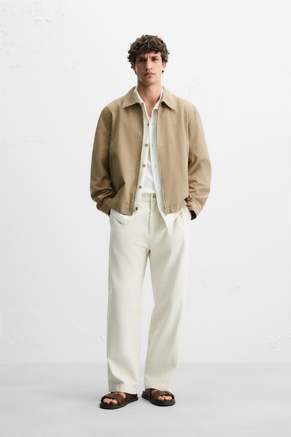 

Хлопок куртка ZARA, песочный