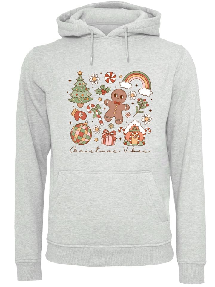 

Пуловер F4NT4STIC Hoodie Christmas Vibes Cozy Cute Winter, пятнистый серый