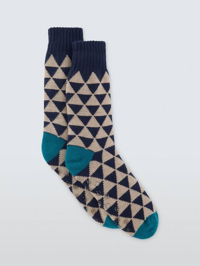 

Флисовые носки для отдыха с геометрическим рисунком John Lewis, цвет Blue Multi