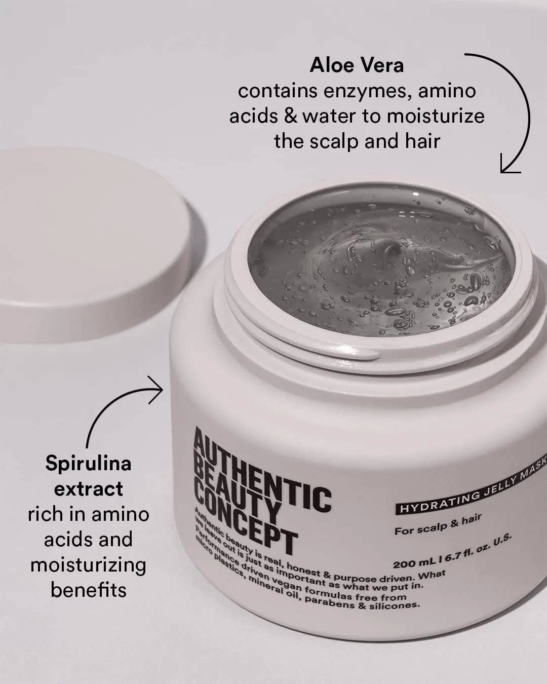 Увлажняющая гелевая маска Authentic Beauty Concept | Для кожи головы и волос | Увлажняет и защищает волосы | Веганский продукт, не тестируется на животных | Не содержит силиконов | 190 мл — фото 2