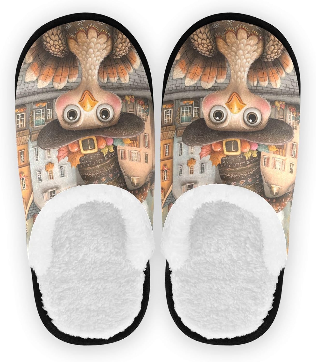 

Домашние тапочки UMIRIKO с осенним дизайном, индейкой и тыквой, для женщин и мужчин, моющиеся, с противоскользящей подошвой, с сумкой для хранения, для путешествий и спа 20858816, Turkey