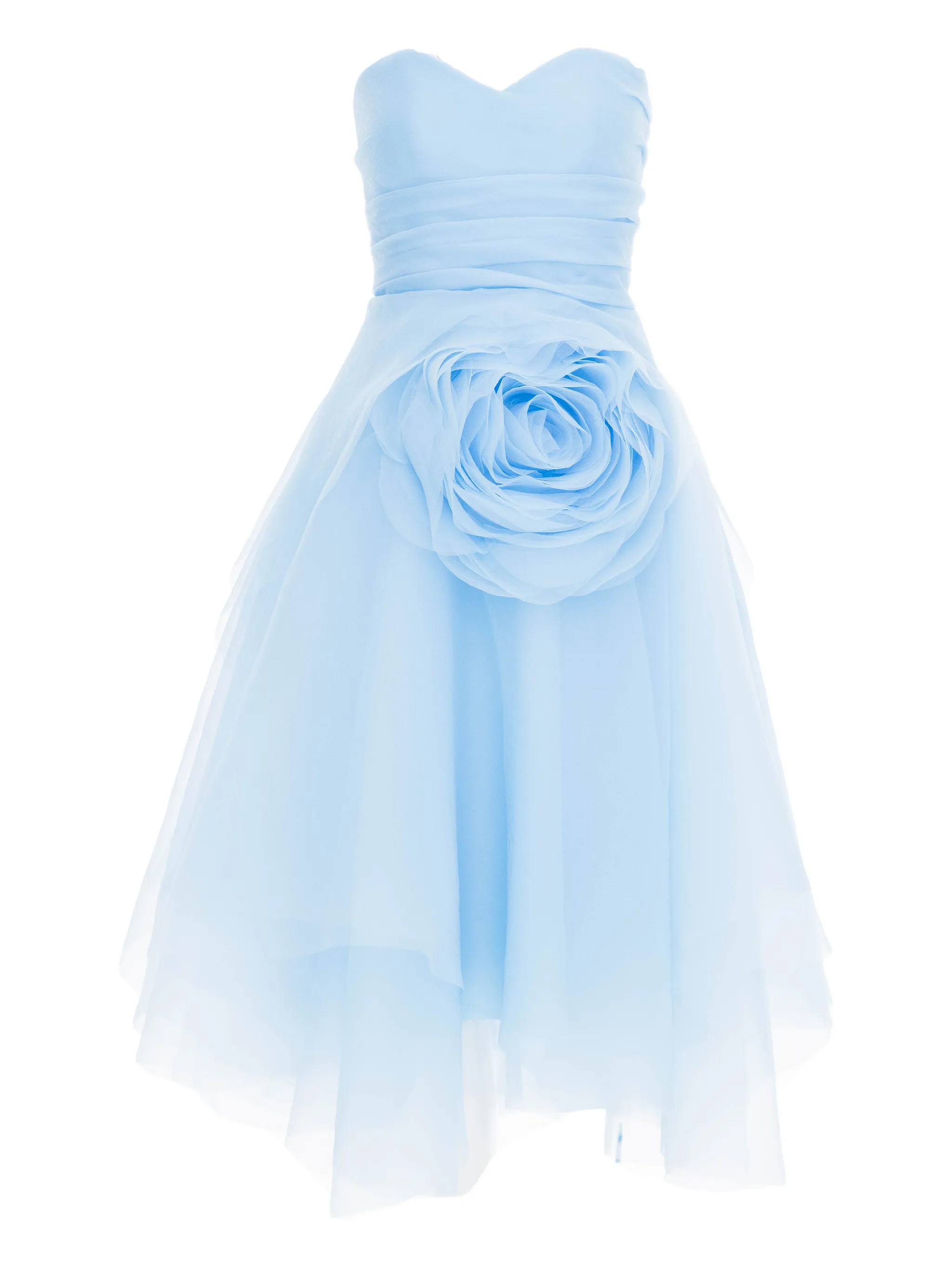 

Платье без бретелек с цветочной аппликацией Ana Radu, синий