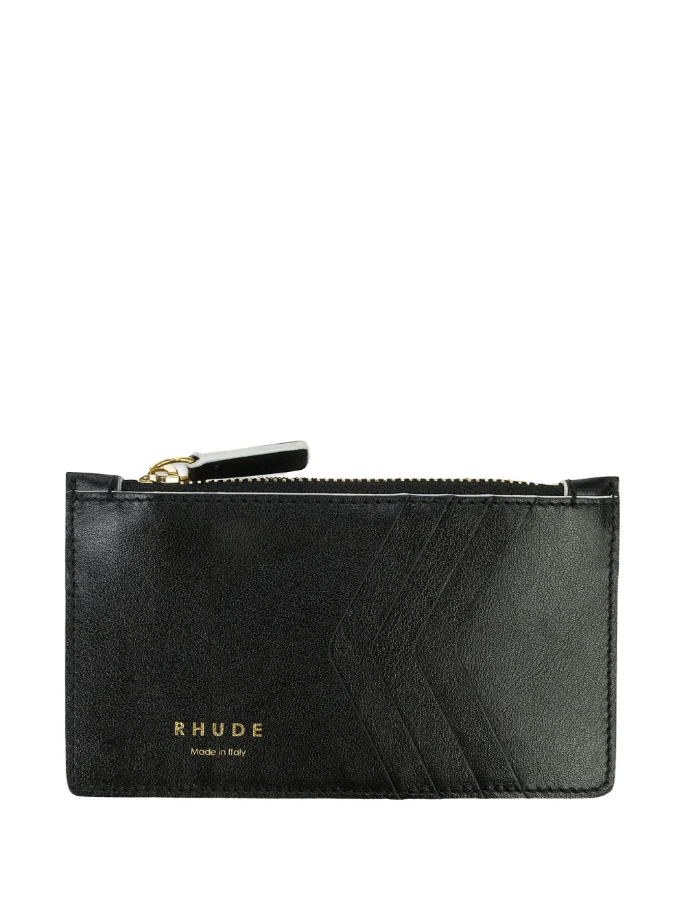 

Кожаный кардхолдер на молнии RHUDE, черный