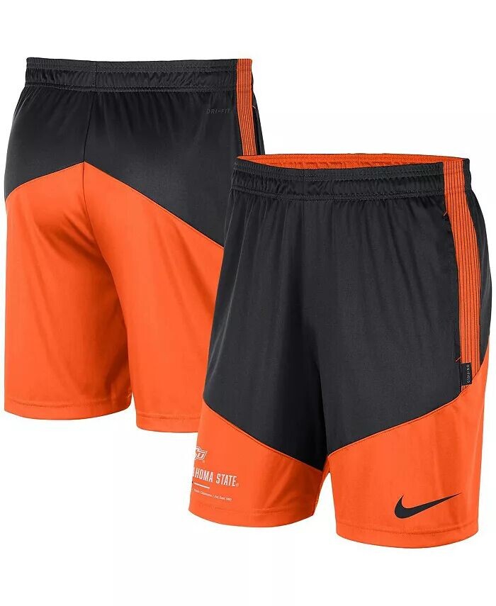 Мужские трикотажные шорты Oklahoma State Cowboys Team Performance, черно-оранжевые Nike — фото 2