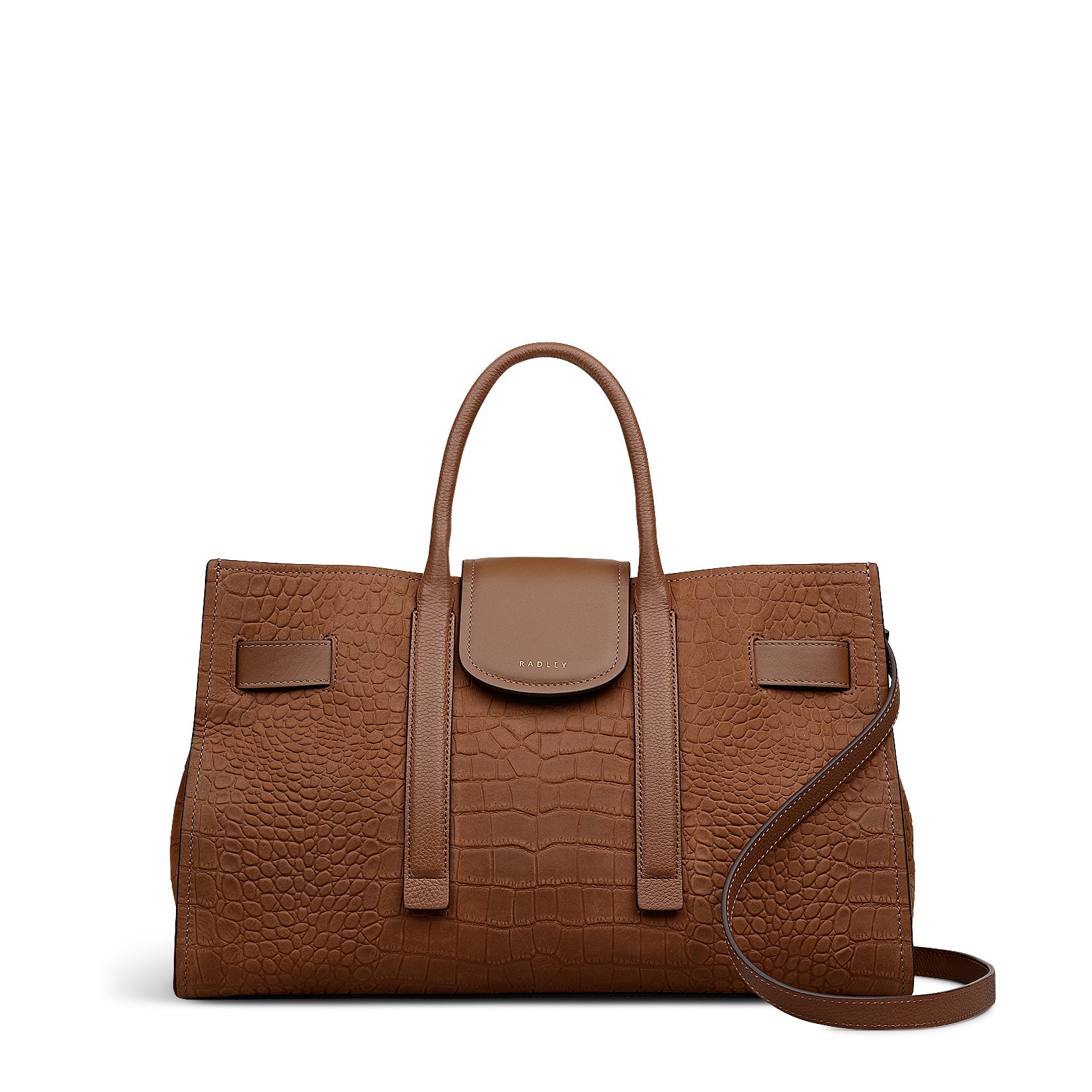

St Pancras Lane - сумка-саквояж среднего размера с открытым верхом из искусственной крокодиловой кожи Radley, шоколадный