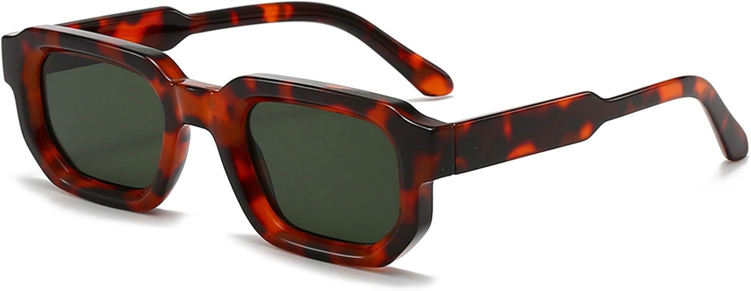 

Солнцезащитные очки в стиле ретро прямоугольной формы для мужчин и женщин. Модные солнцезащитные очки в маленькой квадратной оправе с толстой рамкой в ​​стиле 90-х. Винтажные очки SUNBSR, Tortoise/G15