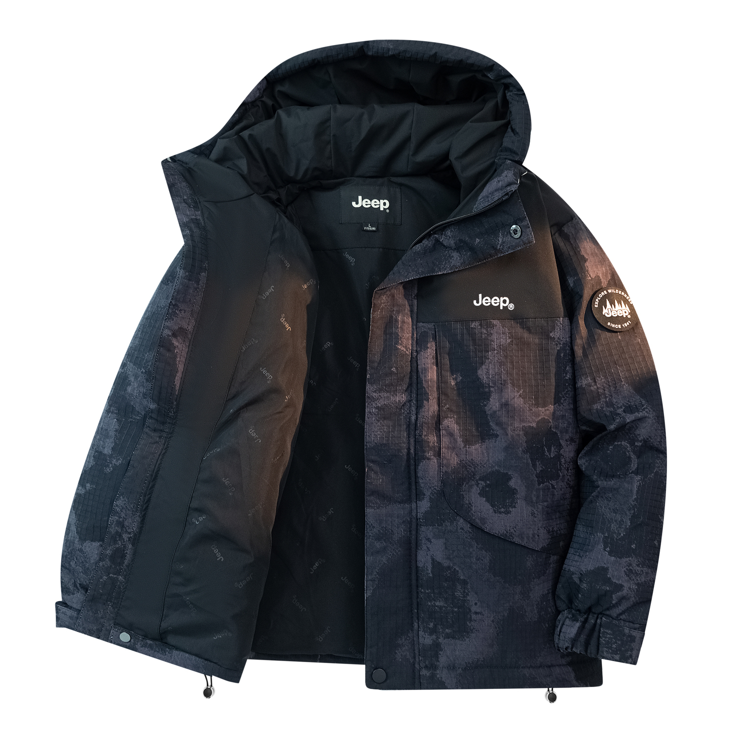 

Пуховик Unisex Jeep, Камуфляж Черный