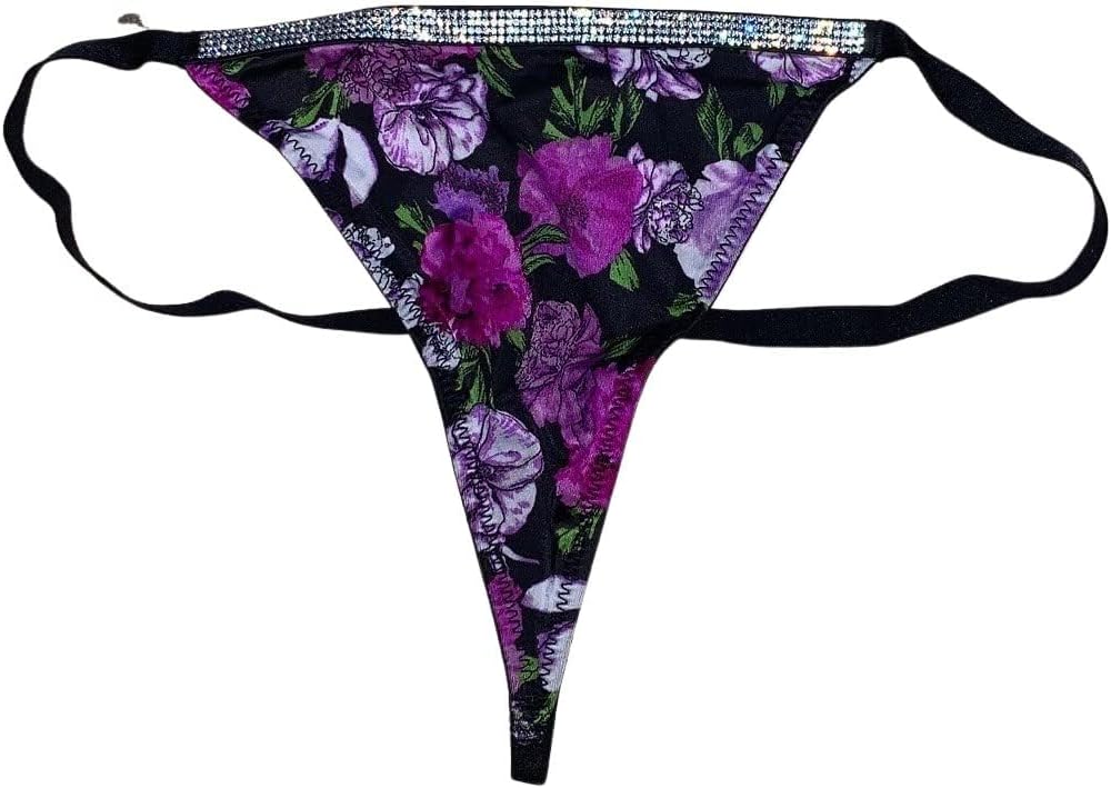 

Victoria's Secret Very Sexy Bombshell Rhinestone Shine V-string трусики цвет Black Floral New