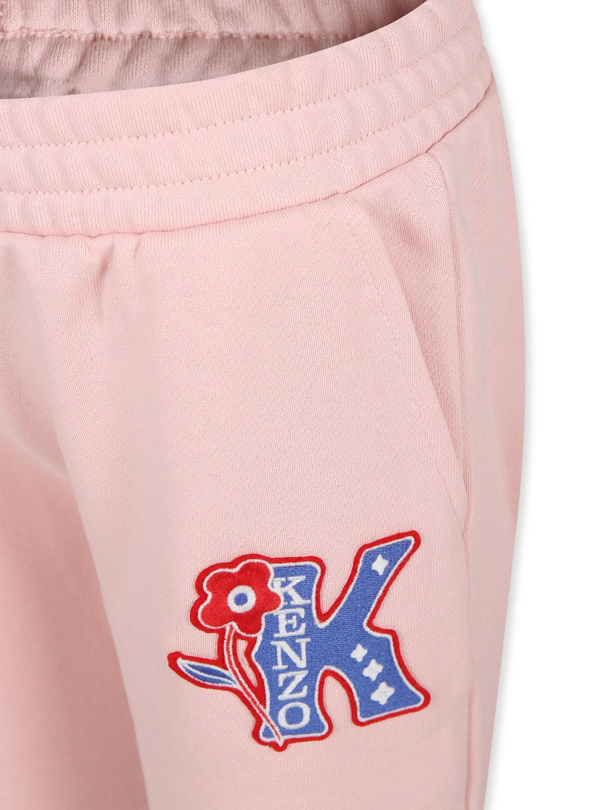Спортивные брюки с вышитым логотипом Kenzo Kids, розовый — фото 3