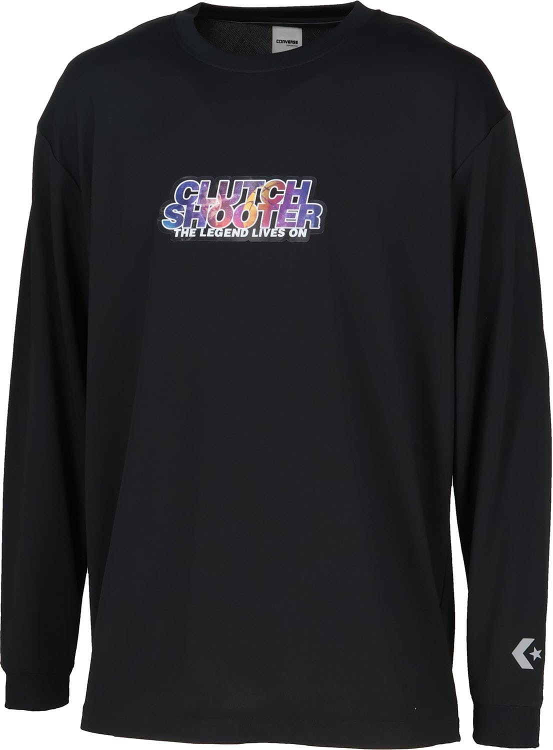 

Баскетбольная футболка с длинным рукавом Converse CB252364L, с принтом, влагоотводящая, быстросохнущая, унисекс, черный/серый