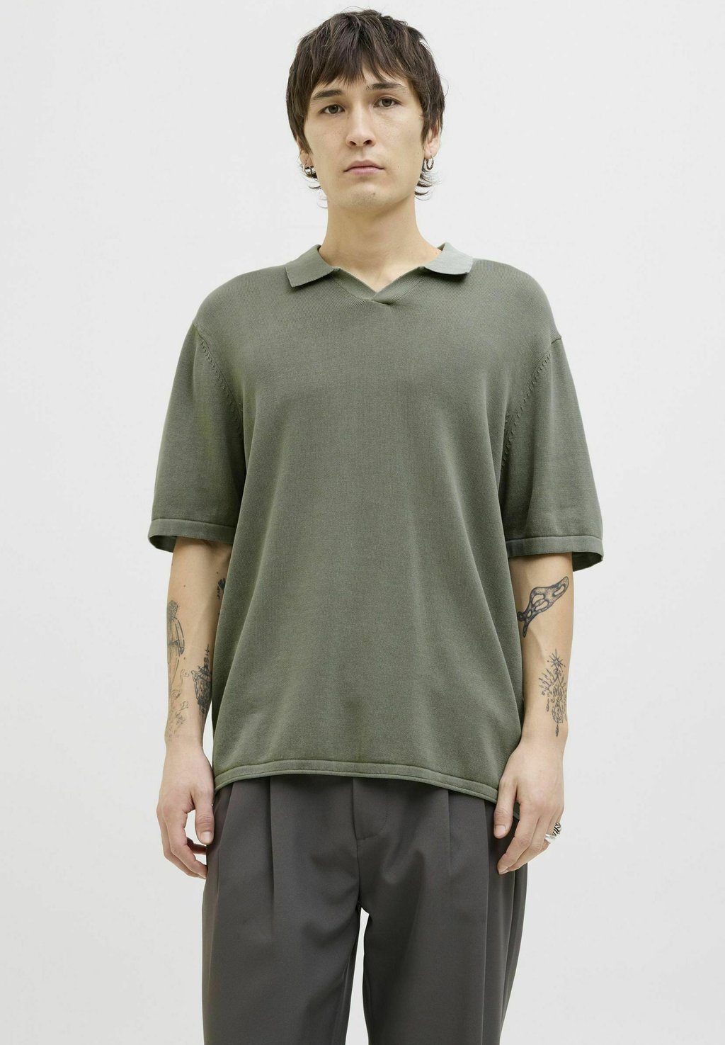 

Поло EINFARBIG Jack & Jones, зеленый
