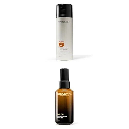 Sebastian Professional Potion 9, несмываемый кондиционер и средство для укладки волос, 150 мл; Dark Oil, легкое масло для укладки волос, 95 мл | Питательная смесь натуральных масел