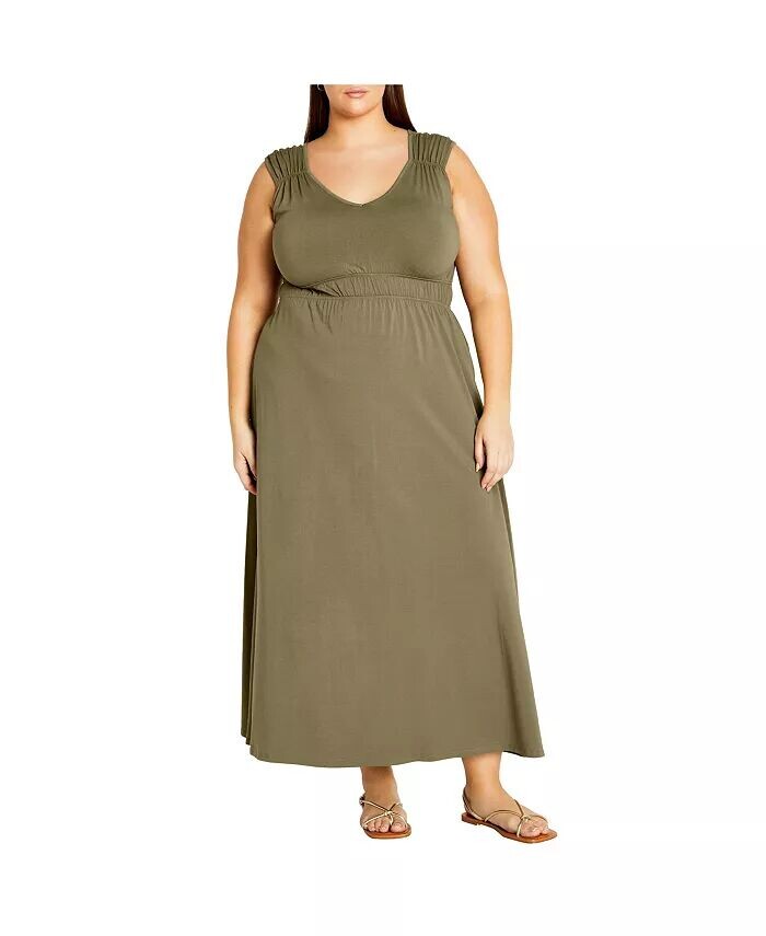 

Платье Lani Maxi размера Plus CITY CHIC, зеленый