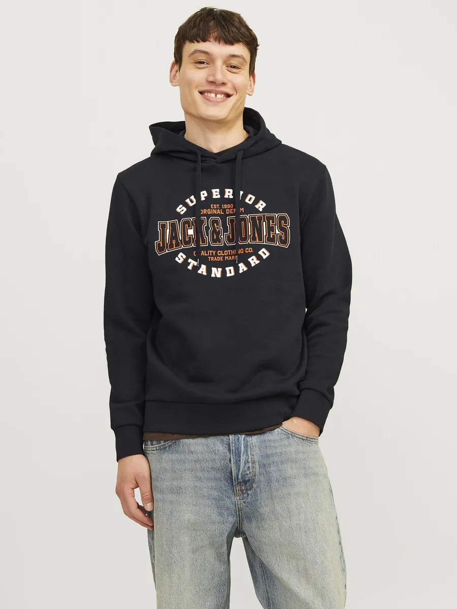 

Толстовка Jack & Jones с капюшоном "JJELOGO SWEAT HOOD 2 COL 24/25 NOOS", черный