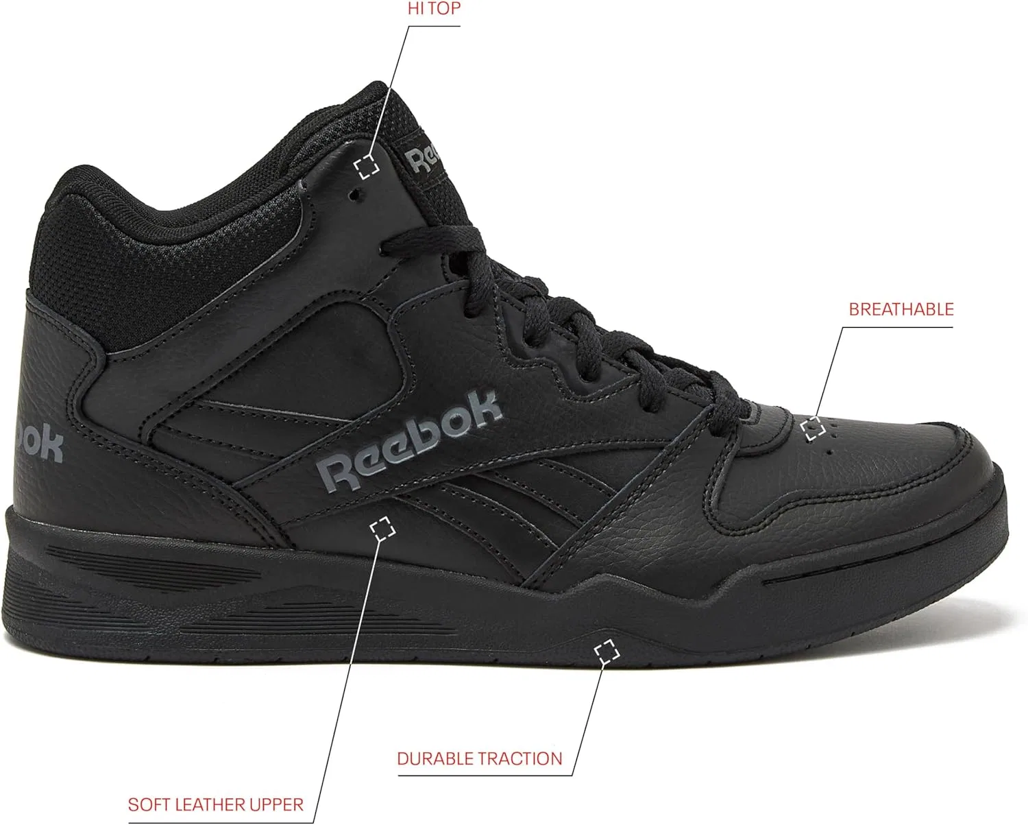 Мужские кроссовки Reebok Royal BB4500 HI2, Black Alloy. — фото 2