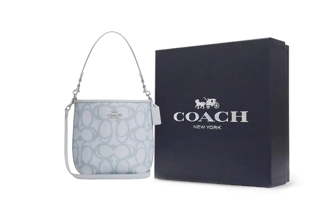 

COACH Городская сумка-ведро из прорезиненного хлопка