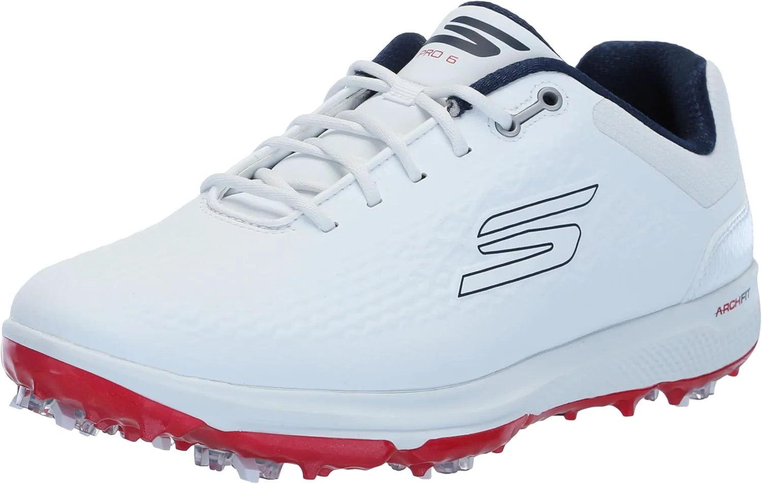 Мужские водонепроницаемые гольф-туфли Skechers Pro 6, белый/темно-синий/красный — фото 3