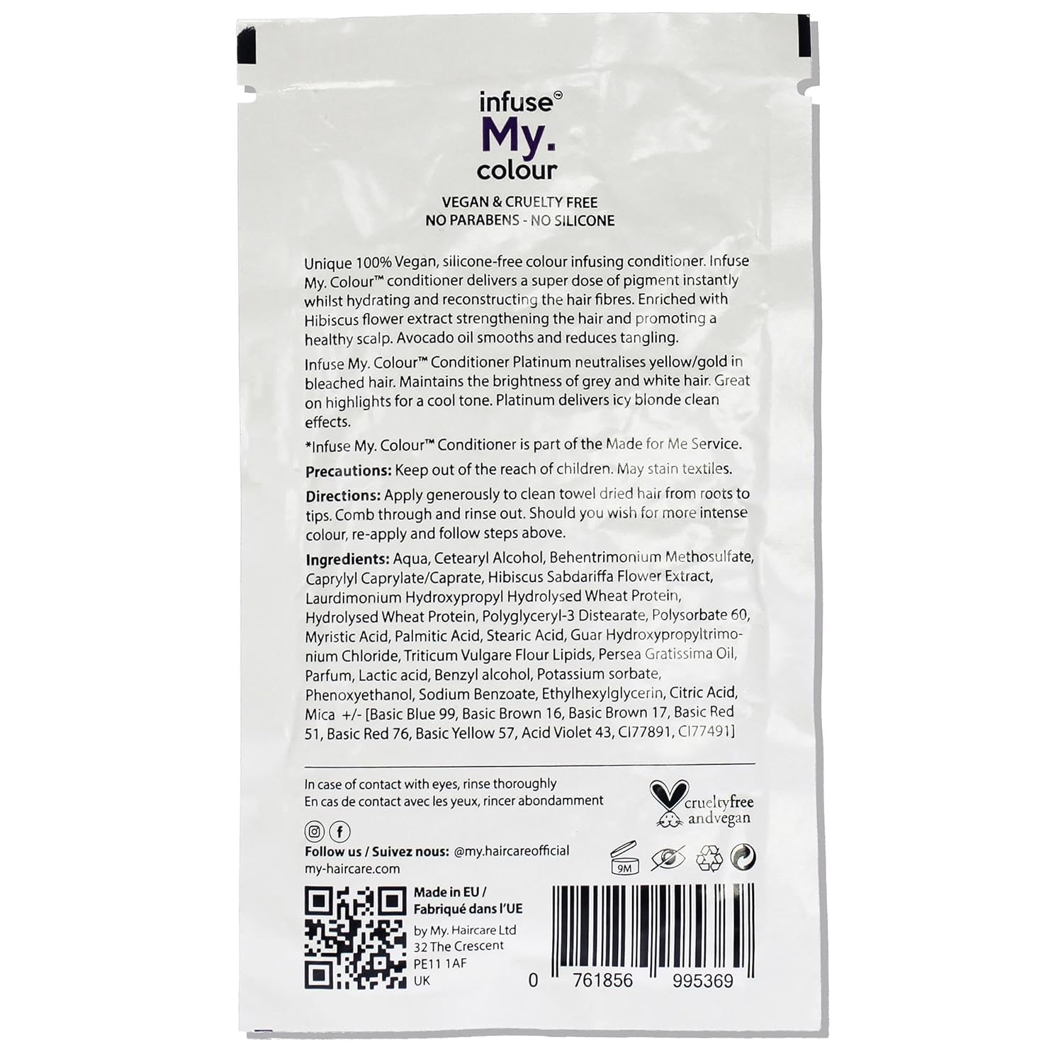 Платиновый кондиционер для волос от Infuse My Colour, подходит как для мужчин, так и для женщин - 15 мл, прозрачный — фото 2