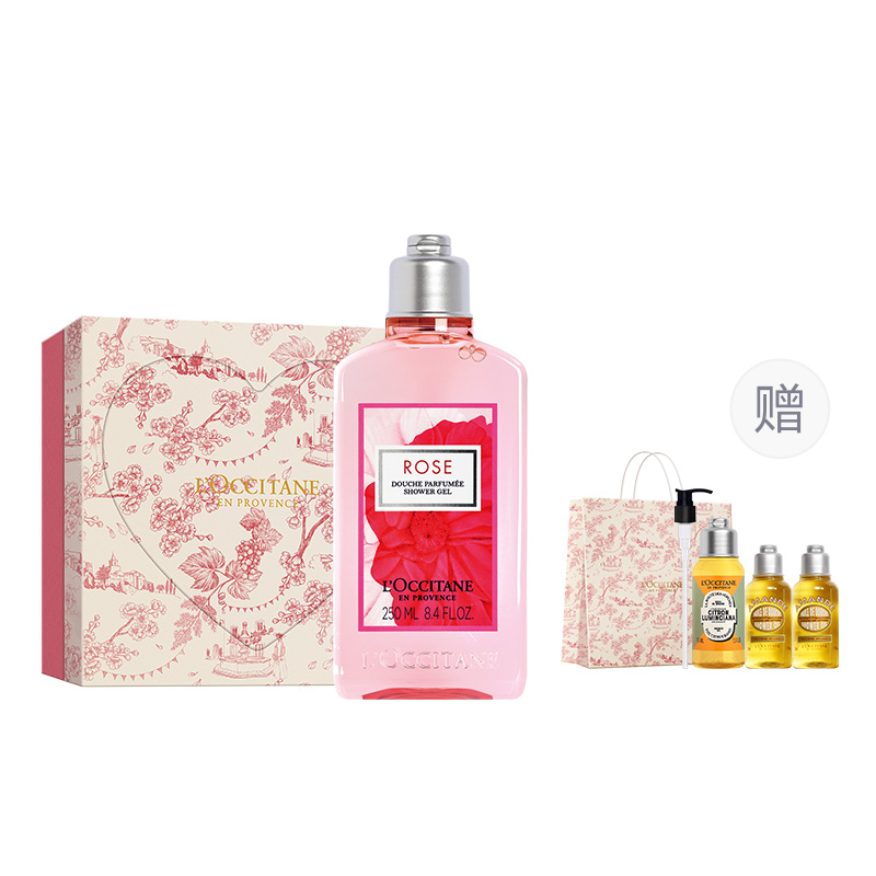 

Розовый гель для душа с ароматом сердца 250 мл LOCCITANE, 250ml Shower Gel with 145ml Bath Oil Included