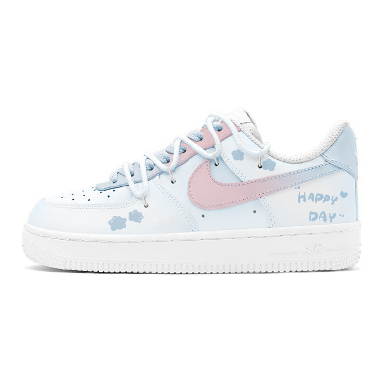 

Nike Air Force 1 LE нескользящие амортизирующие износостойкие низкие детские скейтбординг кроссовки blue pink для подростков