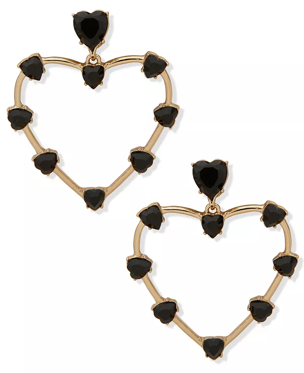 

Серьги-Подвески в форме сердца из черного камня Karl Lagerfeld Paris, black