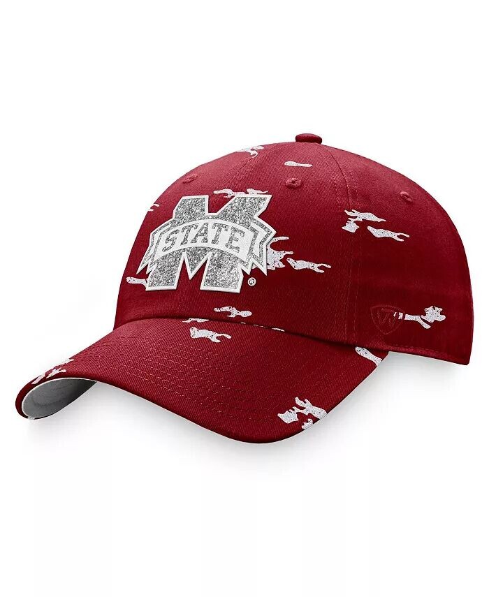 

Женская темно-бордовая регулируемая шляпа Mississippi State Bulldogs OHT в военном стиле Appreciation Betty Top Of The World, красный