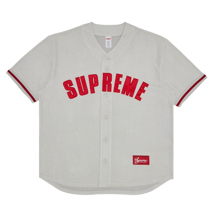 

Джерси Supreme Ultrasuede Mesh Baseball Jersey Grey, серый