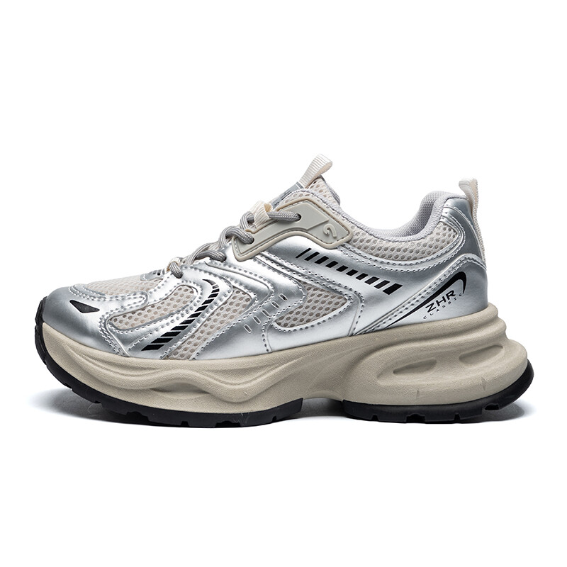 

Кроссовки женские толстые низкие Zhr, цвет Silver Gray