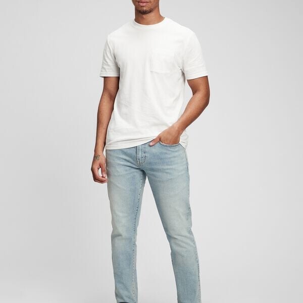 

Джинсы slim-fit с выцветанием Gap, синий
