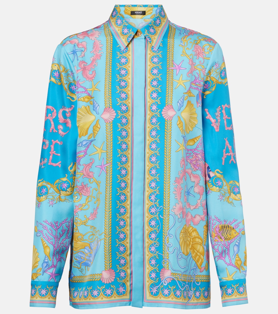 

Шёлковая рубашка в стиле барокко для подводного плавания Versace, Azur+Multicolor