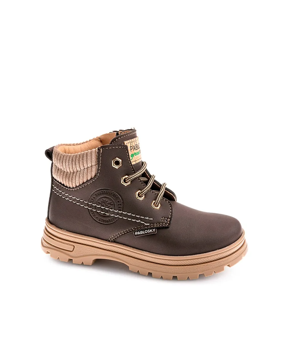 

Детские ботинки на молнии Pablosky, коричневый