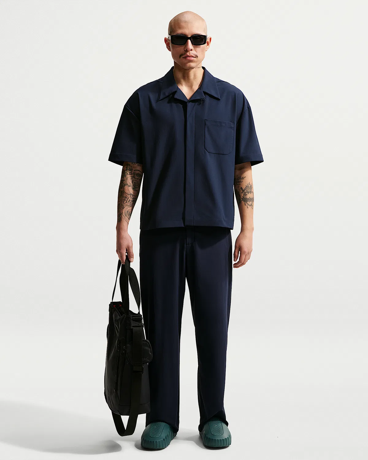 Мужская рубашка Dri-FIT UV на пуговицах Nike 24.7 PerfectStretch, Obsidian/Black/Dark Obsidian — фото 4