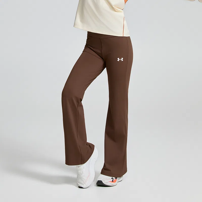 Детские трикотажные штаны Under Armour Moderate Stretch каштаново-коричневые — фото 4
