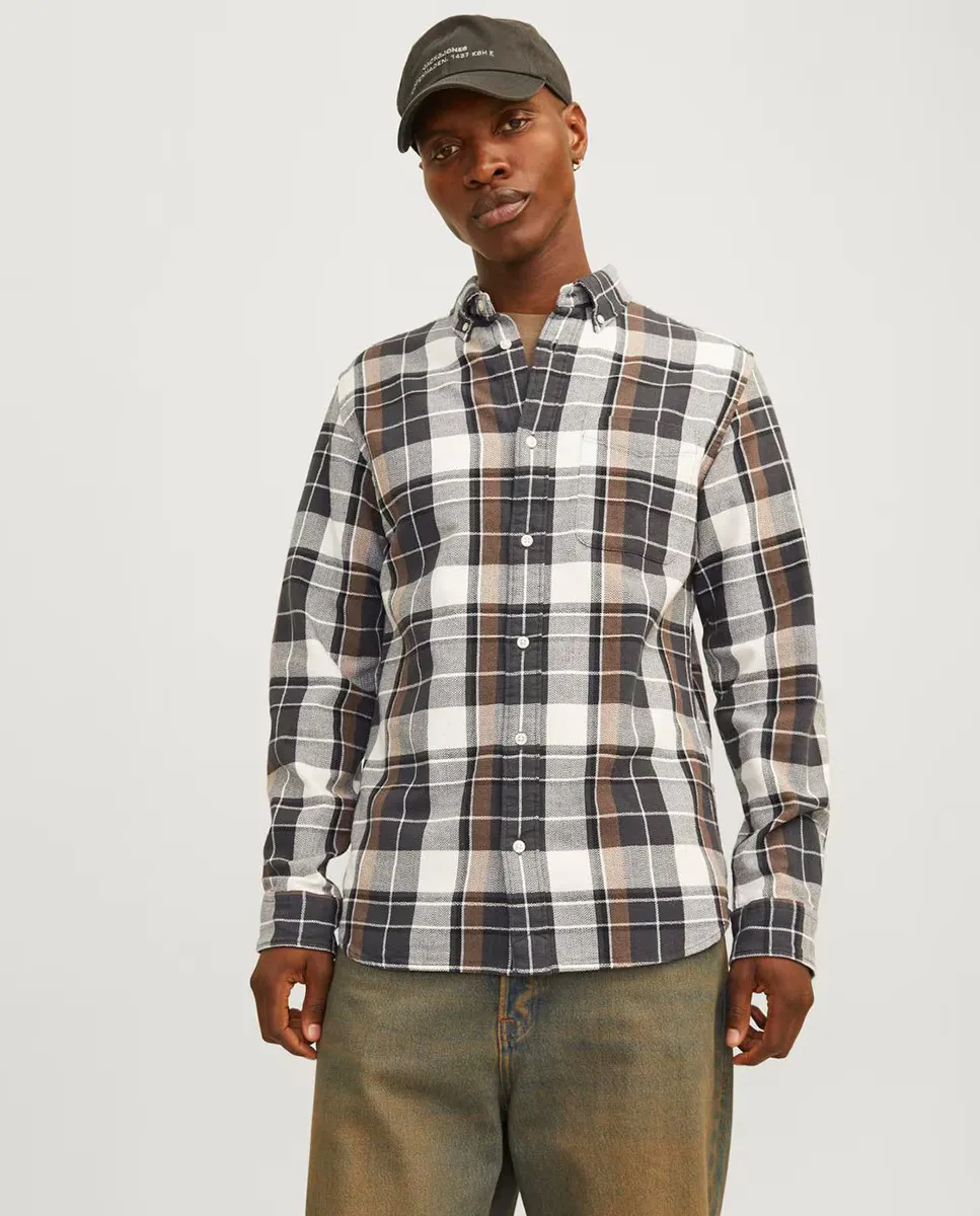 

Мужская рубашка на пуговицах в клетку Jack & Jones, мультиколор