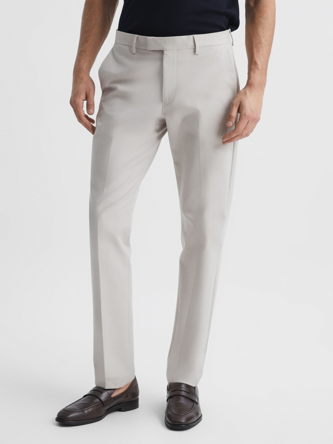 

Брюки-чиносы Reiss Eastbury Slim Fit из смесового хлопка, цвет камня