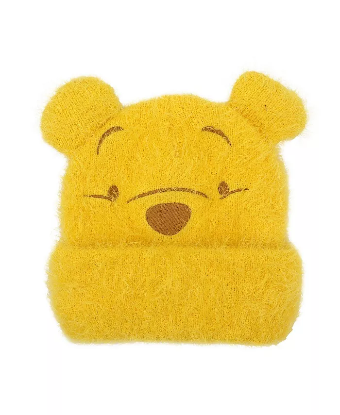 

Мужская шапка-бини с желтым ворсистым манжетом и 3D-ушами Character Face Winnie the Pooh, желтый