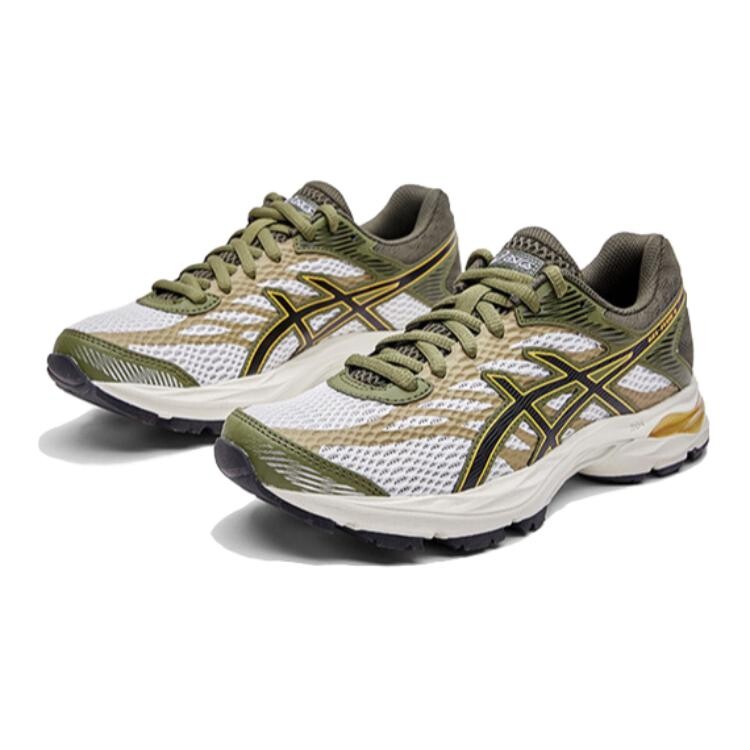 Кроссовки детские Gel-Flux 4 GS Low-top серые/зеленые Asics, серый/желтый — фото 2