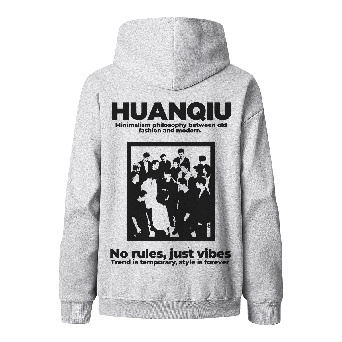 

Толстовка Unisex Hooded Moderate Heavyweight HUANQIU, белый heather серый
