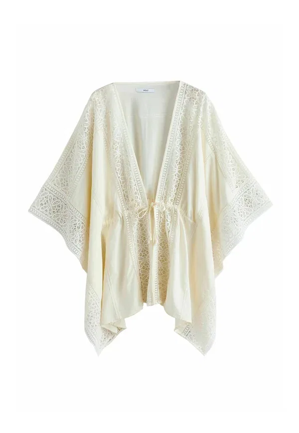 Кафтан Next, Regular fit tie front detail kaftan cover up beach accessory, белый — фото 4