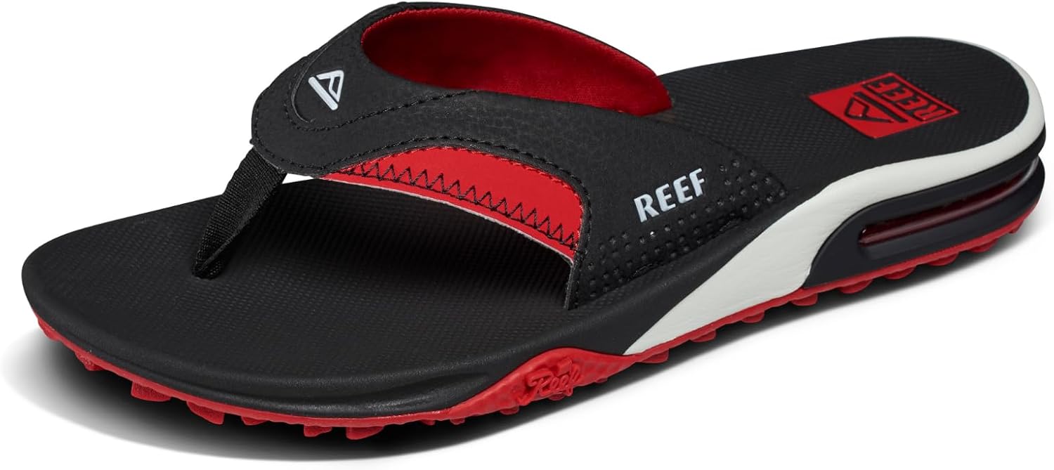 

Мужские вьетнамки REEF Fanning с открывалкой для бутылок, черный/красный