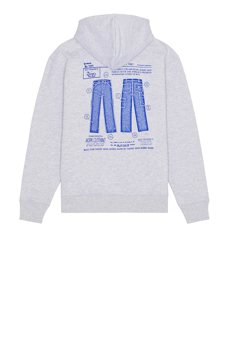 

Толстовка с капюшоном Roy Roger's x Dave's New York, цвет Grey Melange