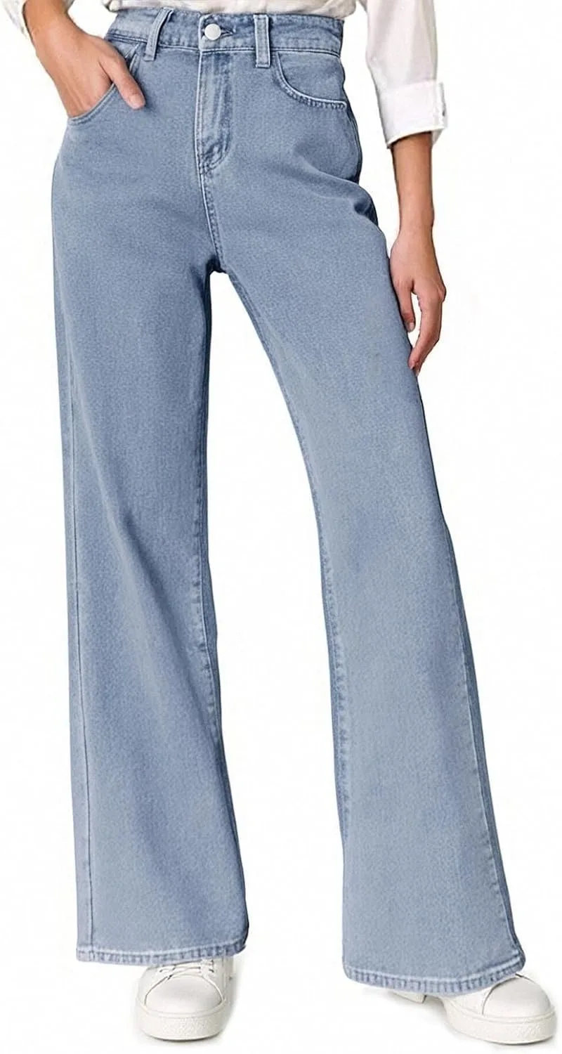 Женские джинсы Wide Leg High Waisted с застежкой на пуговицы