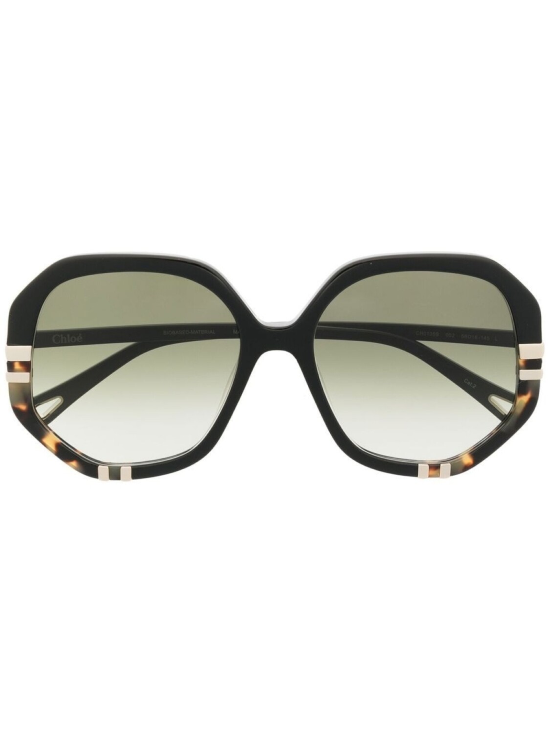 

Chloé Eyewear массивные солнцезащитные очки в круглой оправе, черный