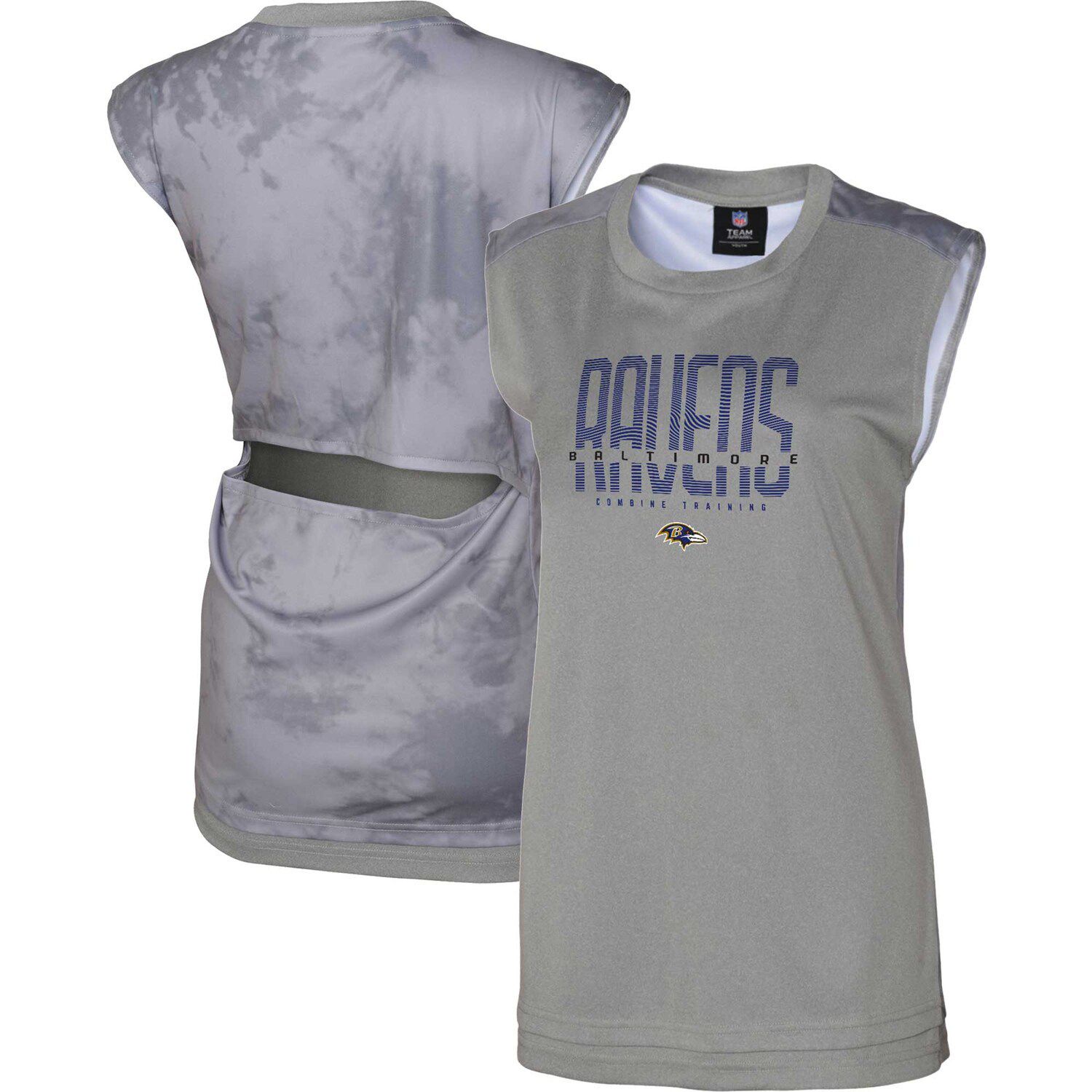 

Женская серая майка Baltimore Ravens No Sweat Outerstuff, Серый, Женская серая майка Baltimore Ravens No Sweat Outerstuff