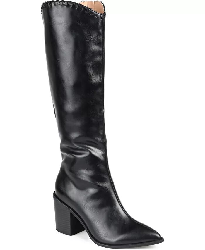 Женские ковбойские сапоги Daria Wide Calf до колена Journee Collection, черный