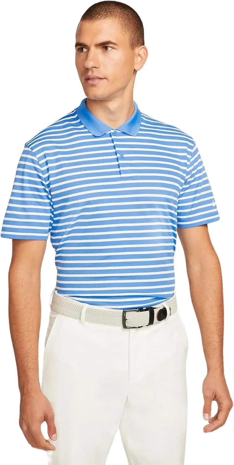 Мужское поло Nike Dri-FIT Victory Stripe, University Blue/White
