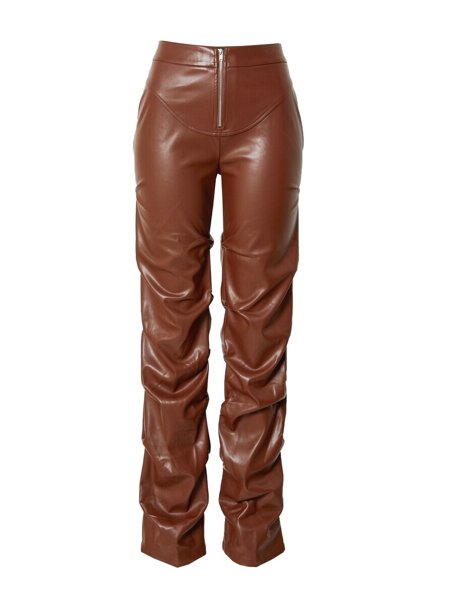 

Кожаные штаны Misspap Regular Pants, темно-коричневый
